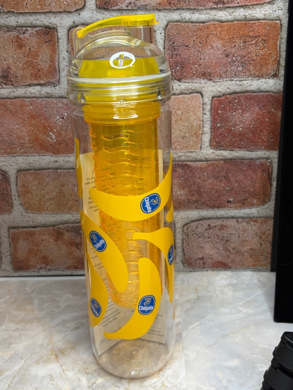 Chiquita banana x H2go fruit infuser water bottle.